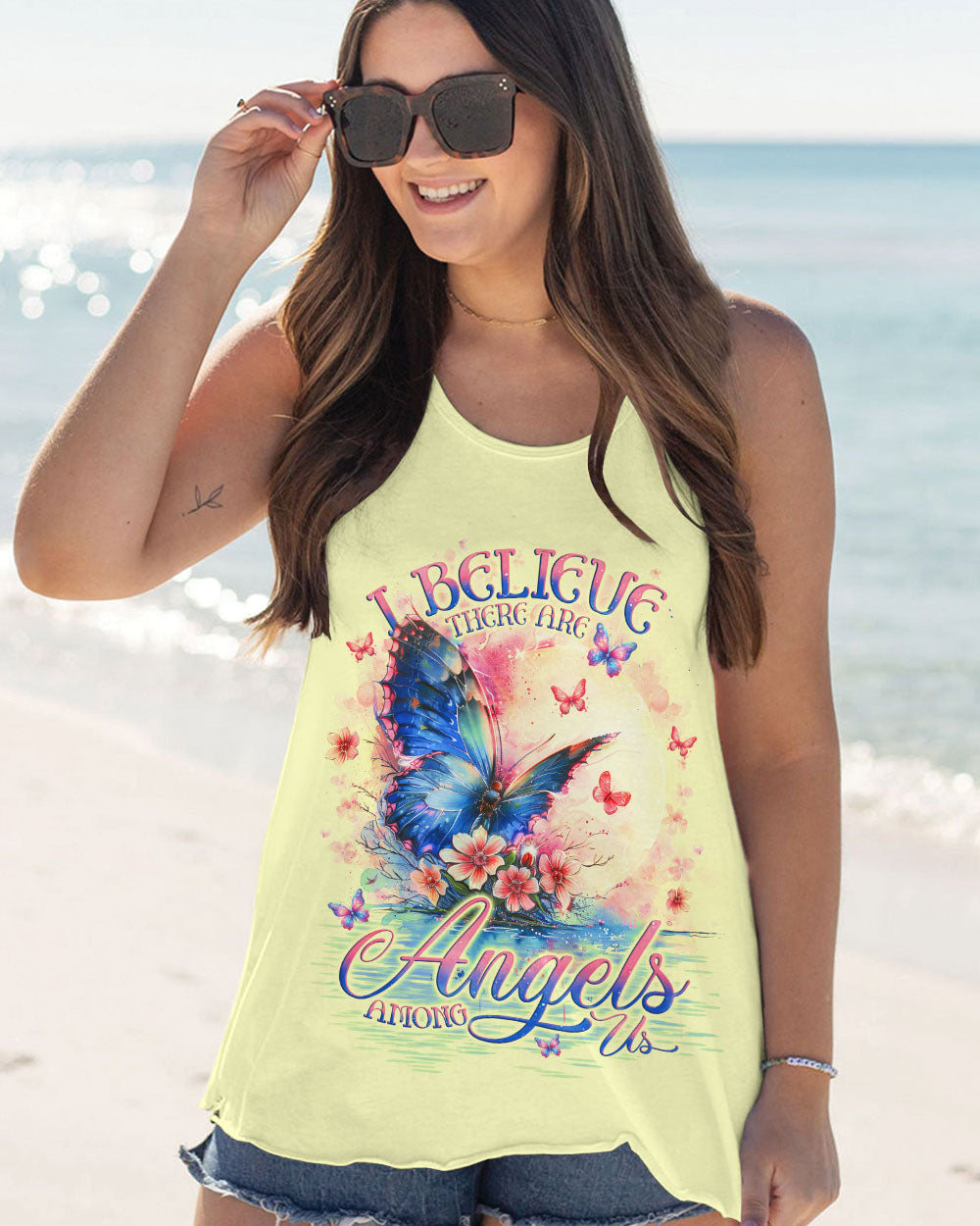 I BELIEVE THERE ARE ANGELS AMONG US BUTTERFLY ALL OVER PRINT - TLNO0104242