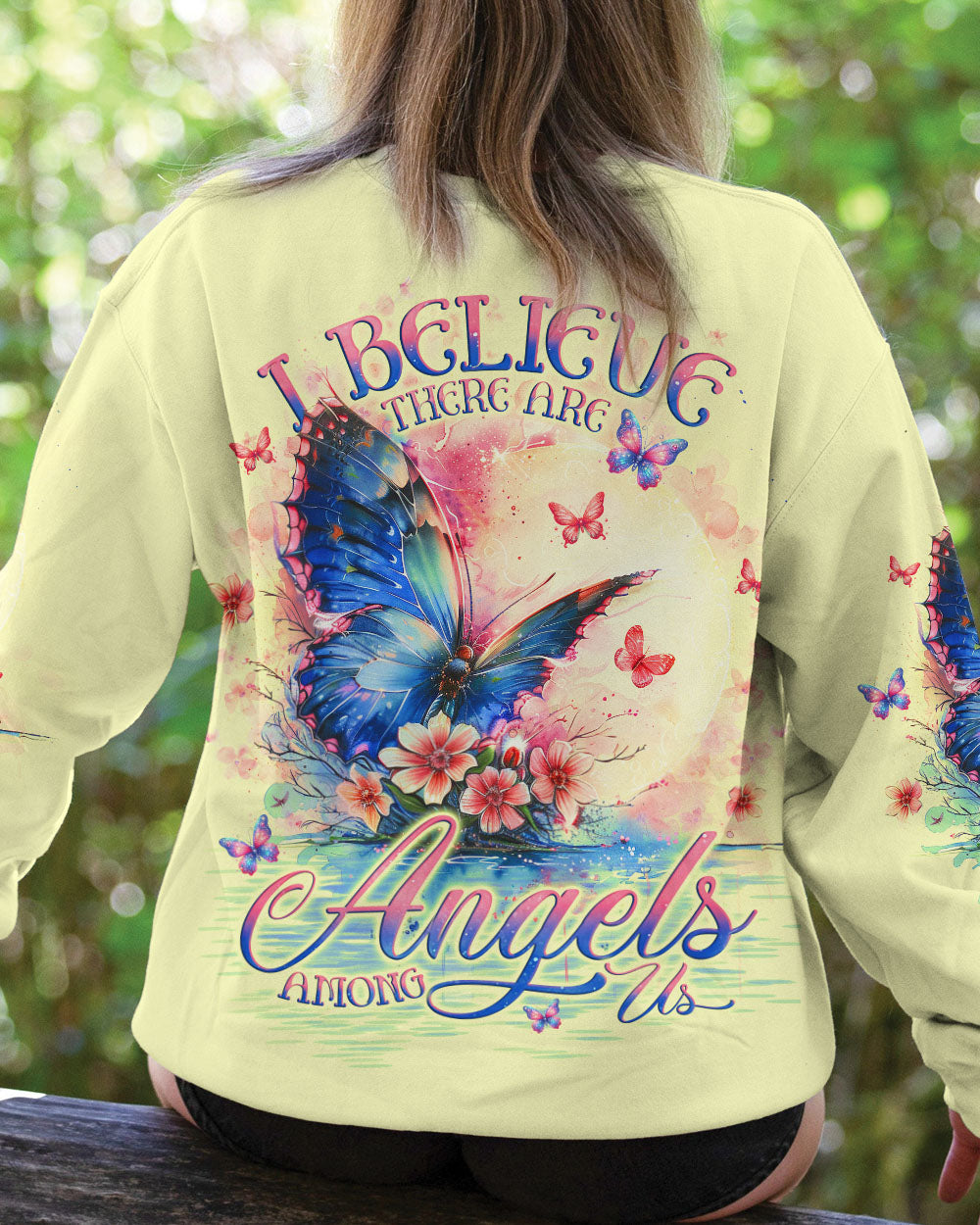 I BELIEVE THERE ARE ANGELS AMONG US BUTTERFLY ALL OVER PRINT - TLNO0104242