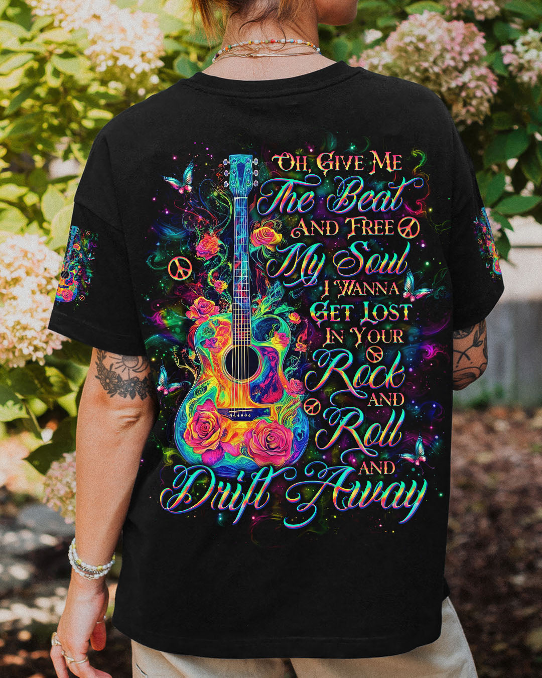 GIVE ME THE BEAT GUITAR ROSE ALL OVER PRINT - TLNO0104251