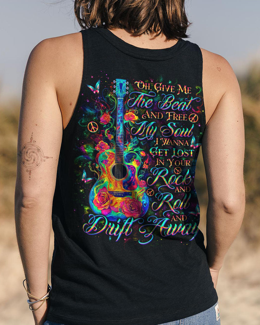 GIVE ME THE BEAT GUITAR ROSE ALL OVER PRINT - TLNO0104251