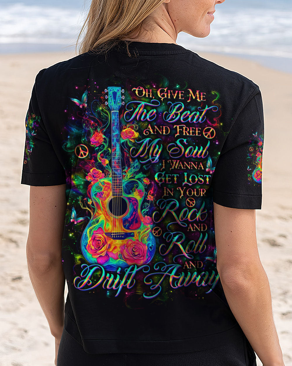 GIVE ME THE BEAT GUITAR ROSE ALL OVER PRINT - TLNO0104251