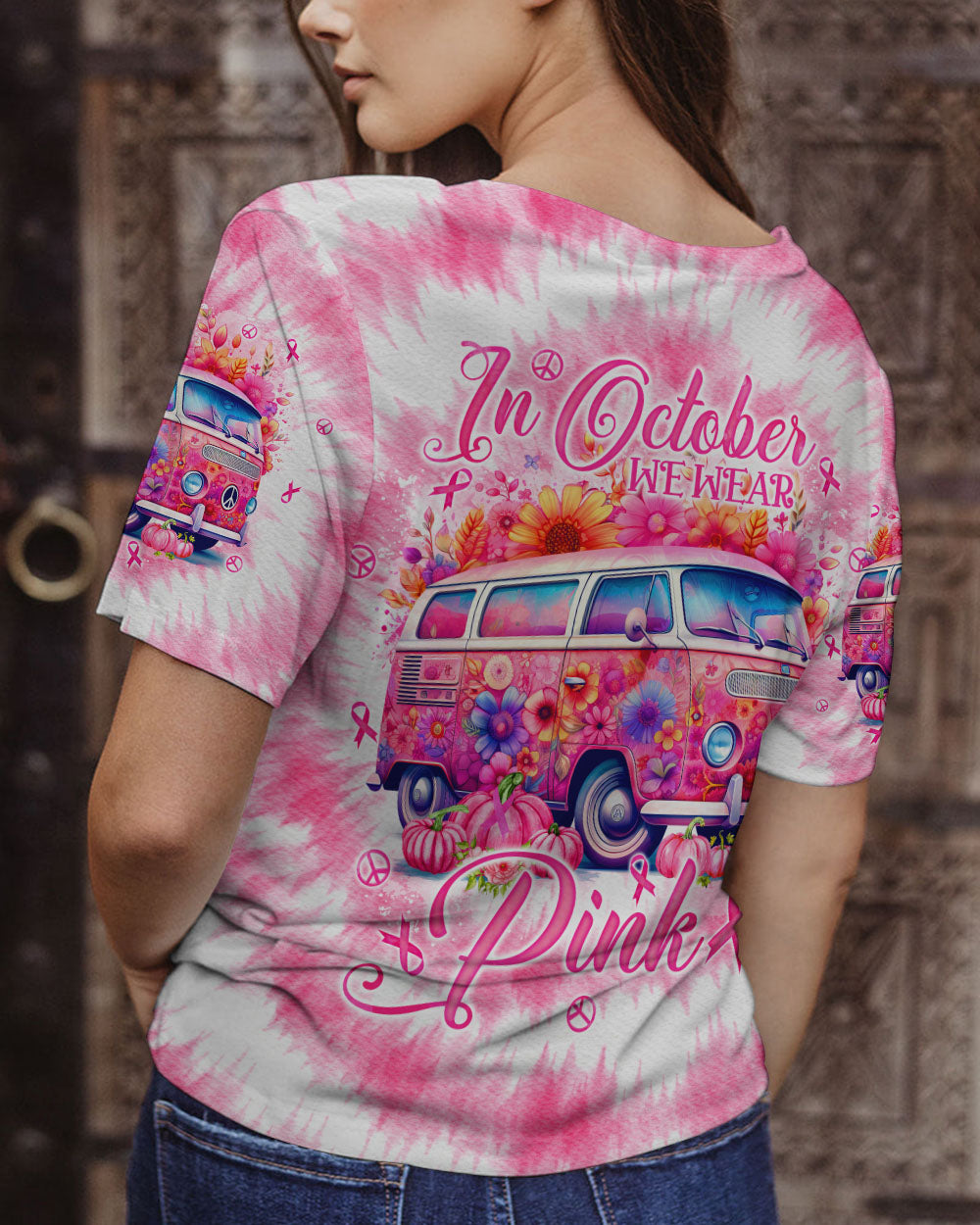 IN OCTOBER WE WEAR PINK TIE DYE ALL OVER PRINT - TLNO0108231