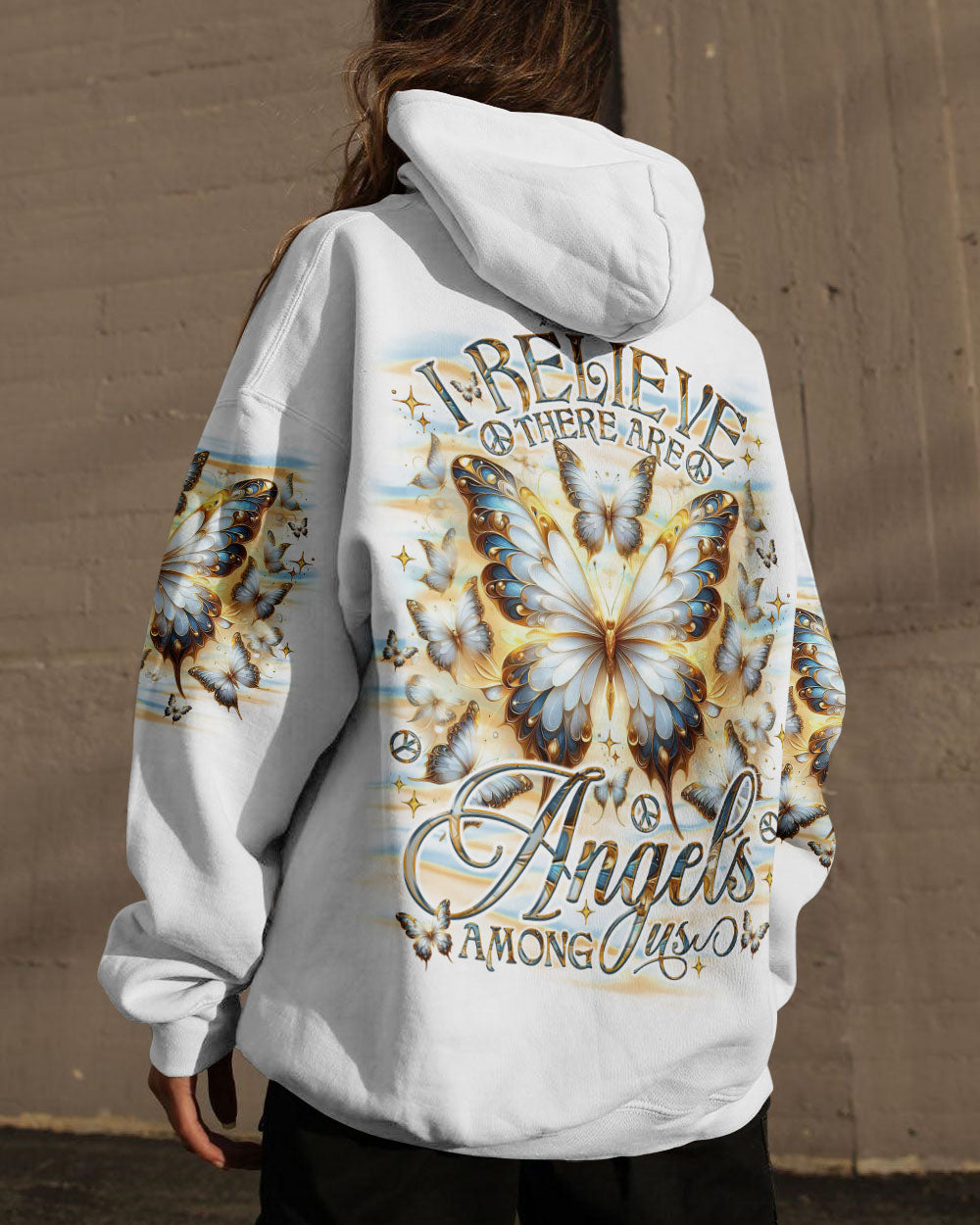 I BELIEVE THERE ARE ANGELS AMONG US BUTTERFLY ALL OVER PRINT - TLNO0110241