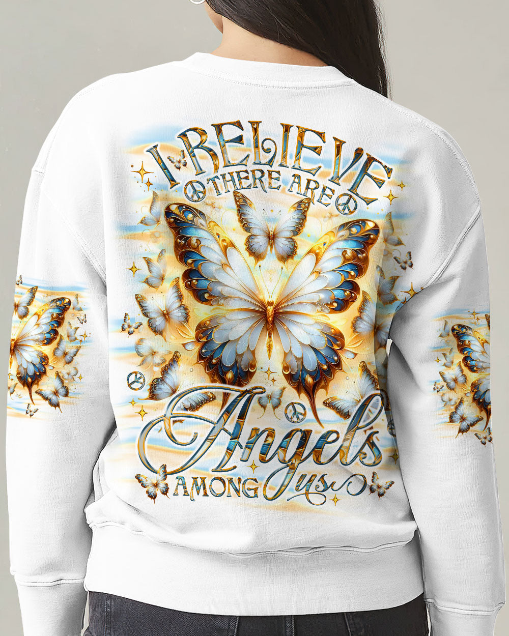 I BELIEVE THERE ARE ANGELS AMONG US BUTTERFLY ALL OVER PRINT - TLNO0110241