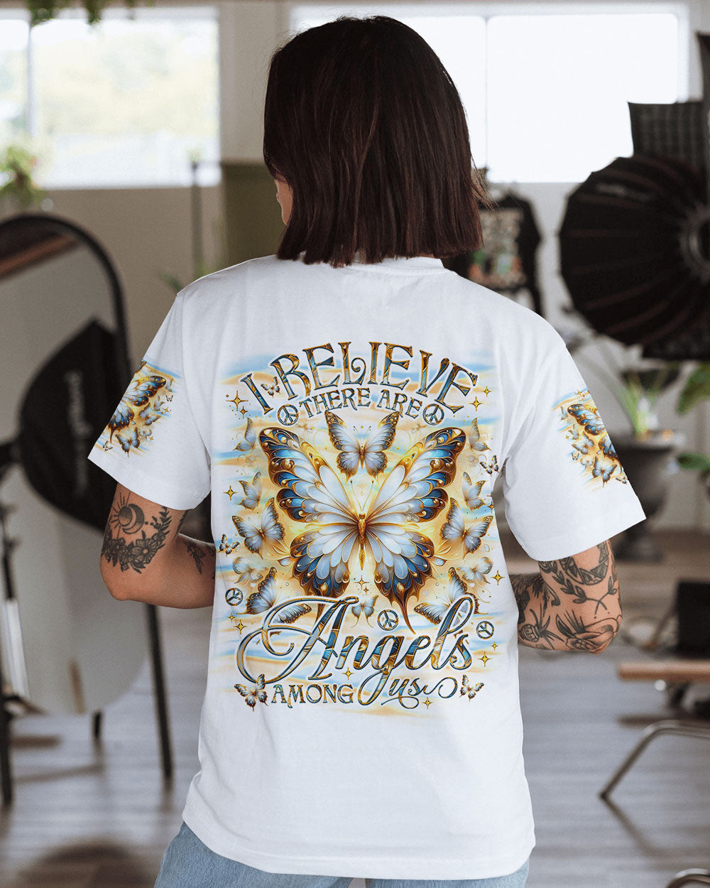 I BELIEVE THERE ARE ANGELS AMONG US BUTTERFLY ALL OVER PRINT - TLNO0110241