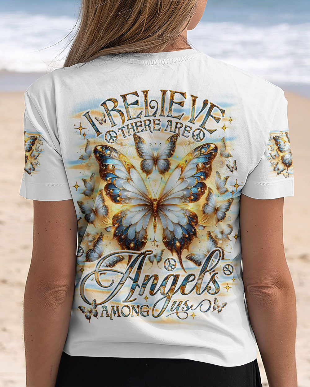 I BELIEVE THERE ARE ANGELS AMONG US BUTTERFLY ALL OVER PRINT - TLNO0110241