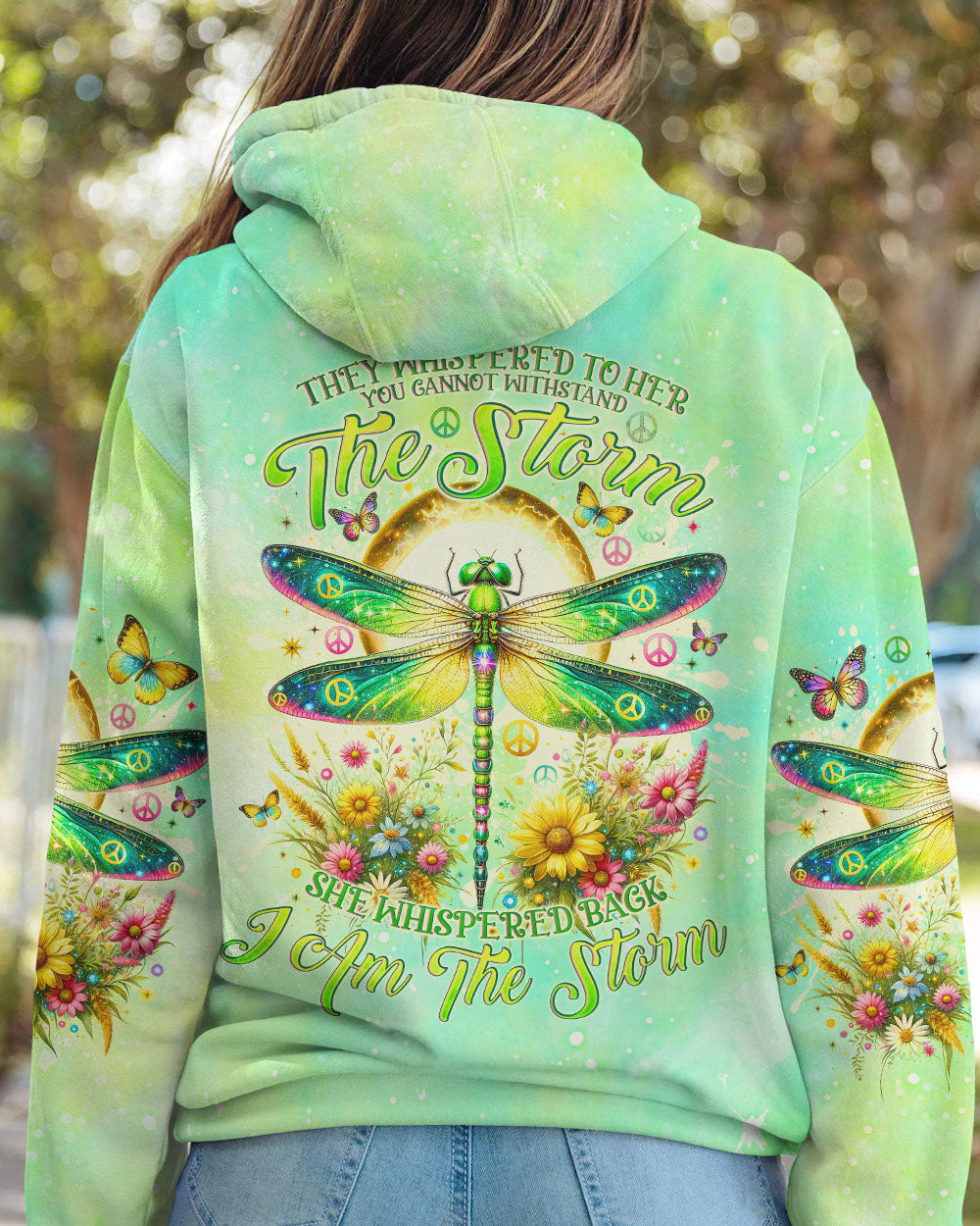 I AM THE STORM DRAGONFLY FLORAL ALL OVER PRINT - TLNO0112231