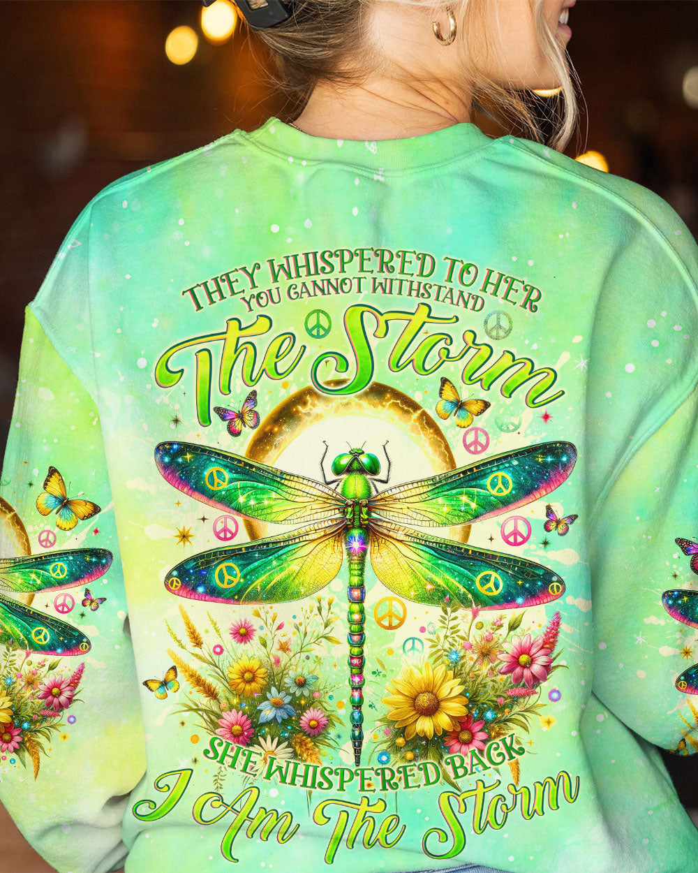 I AM THE STORM DRAGONFLY FLORAL ALL OVER PRINT - TLNO0112231