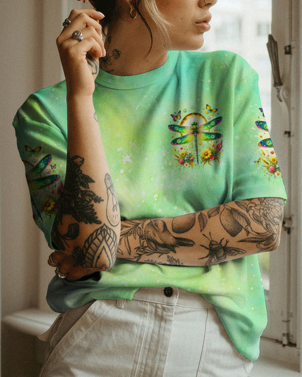 I AM THE STORM DRAGONFLY FLORAL ALL OVER PRINT - TLNO0112231