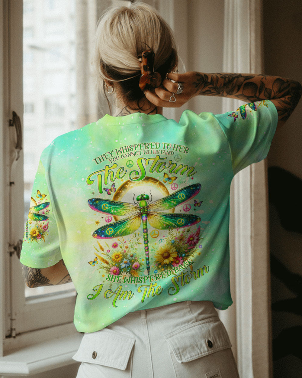 I AM THE STORM DRAGONFLY FLORAL ALL OVER PRINT - TLNO0112231