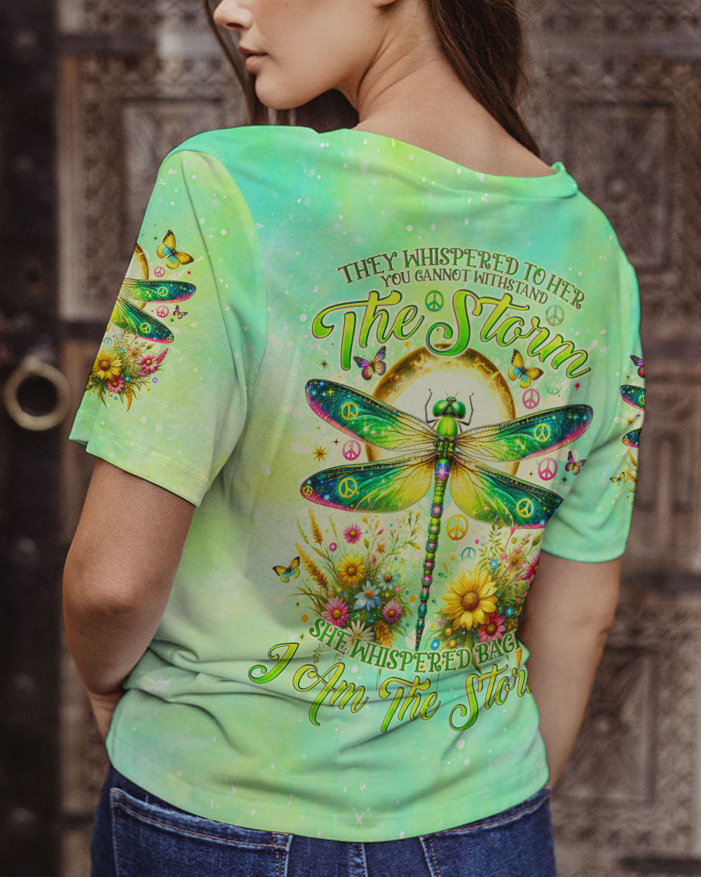 I AM THE STORM DRAGONFLY FLORAL ALL OVER PRINT - TLNO0112231