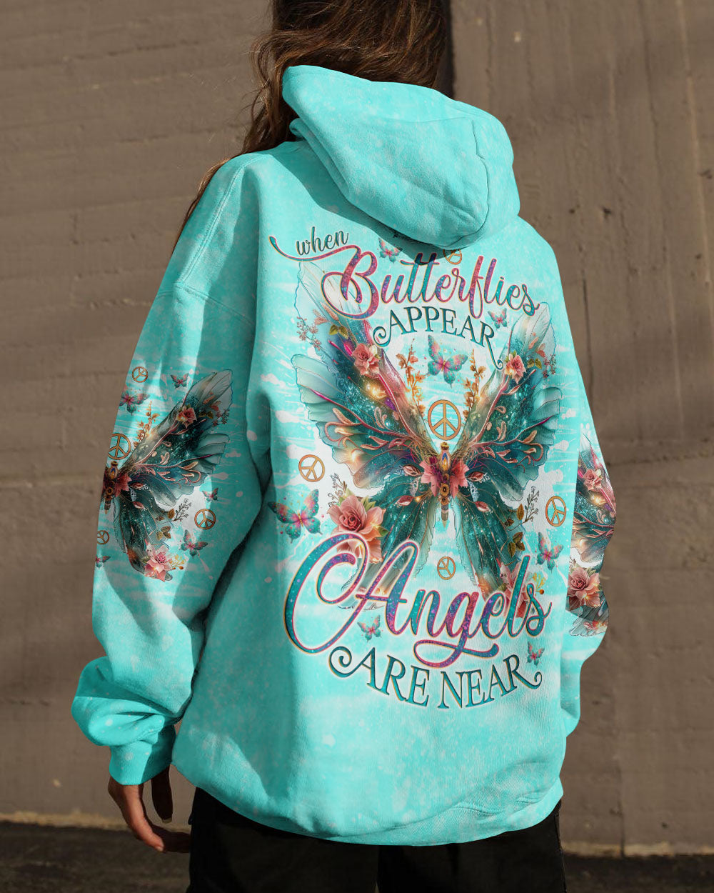 WHEN BUTTERFLIES APPEAR ANGELS ARE NEAR ALL OVER PRINT - TLNO0204241