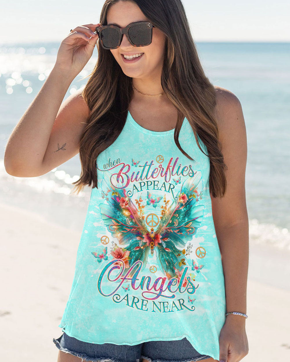 WHEN BUTTERFLIES APPEAR ANGELS ARE NEAR ALL OVER PRINT - TLNO0204241