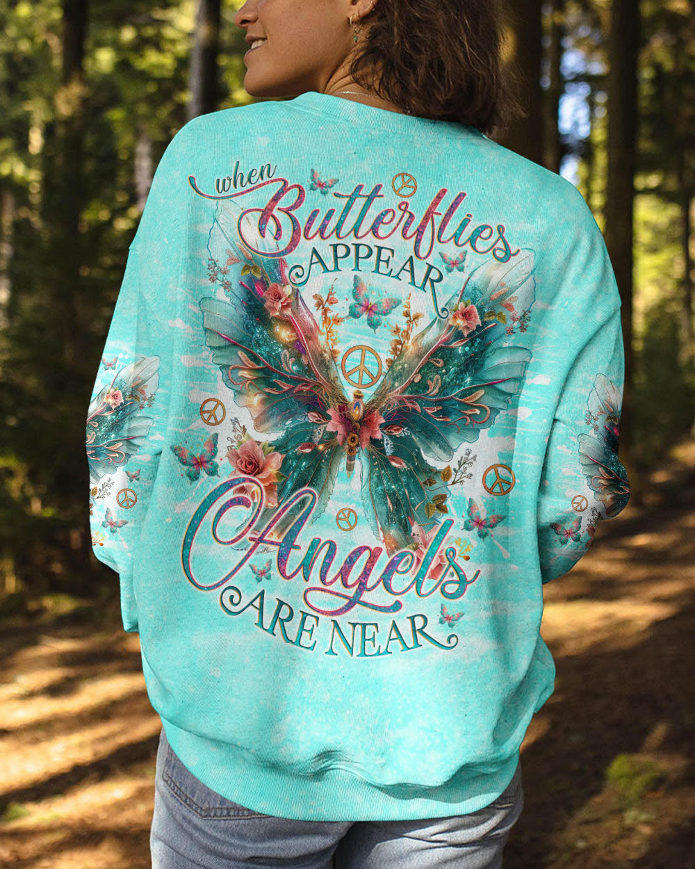 WHEN BUTTERFLIES APPEAR ANGELS ARE NEAR ALL OVER PRINT - TLNO0204241