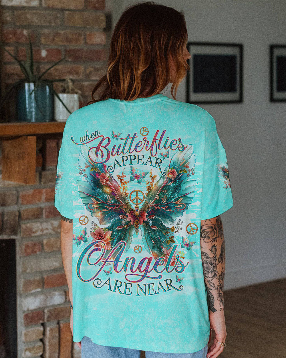 WHEN BUTTERFLIES APPEAR ANGELS ARE NEAR ALL OVER PRINT - TLNO0204241