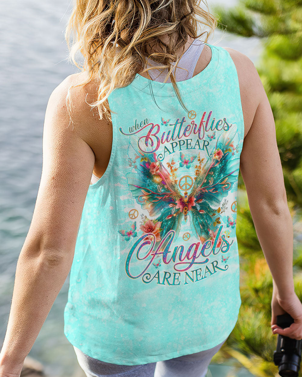 WHEN BUTTERFLIES APPEAR ANGELS ARE NEAR ALL OVER PRINT - TLNO0204241