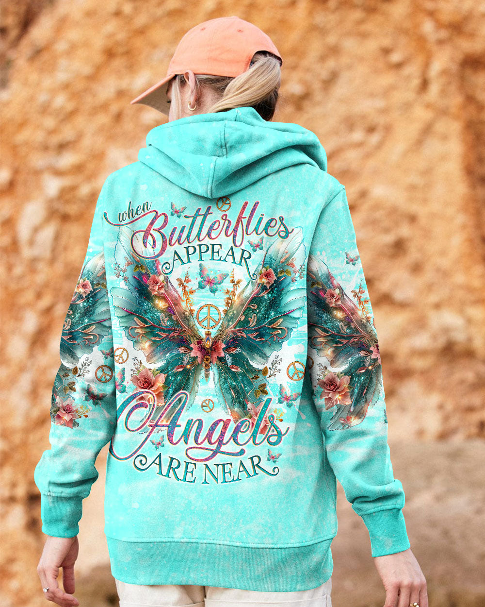 WHEN BUTTERFLIES APPEAR ANGELS ARE NEAR ALL OVER PRINT - TLNO0204241