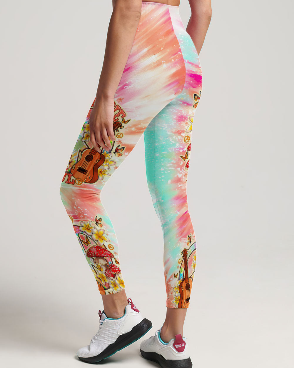 HIPPIE SOUL PEACE GUITAR TIE DYE ALL OVER PRINT - TLNO0212231