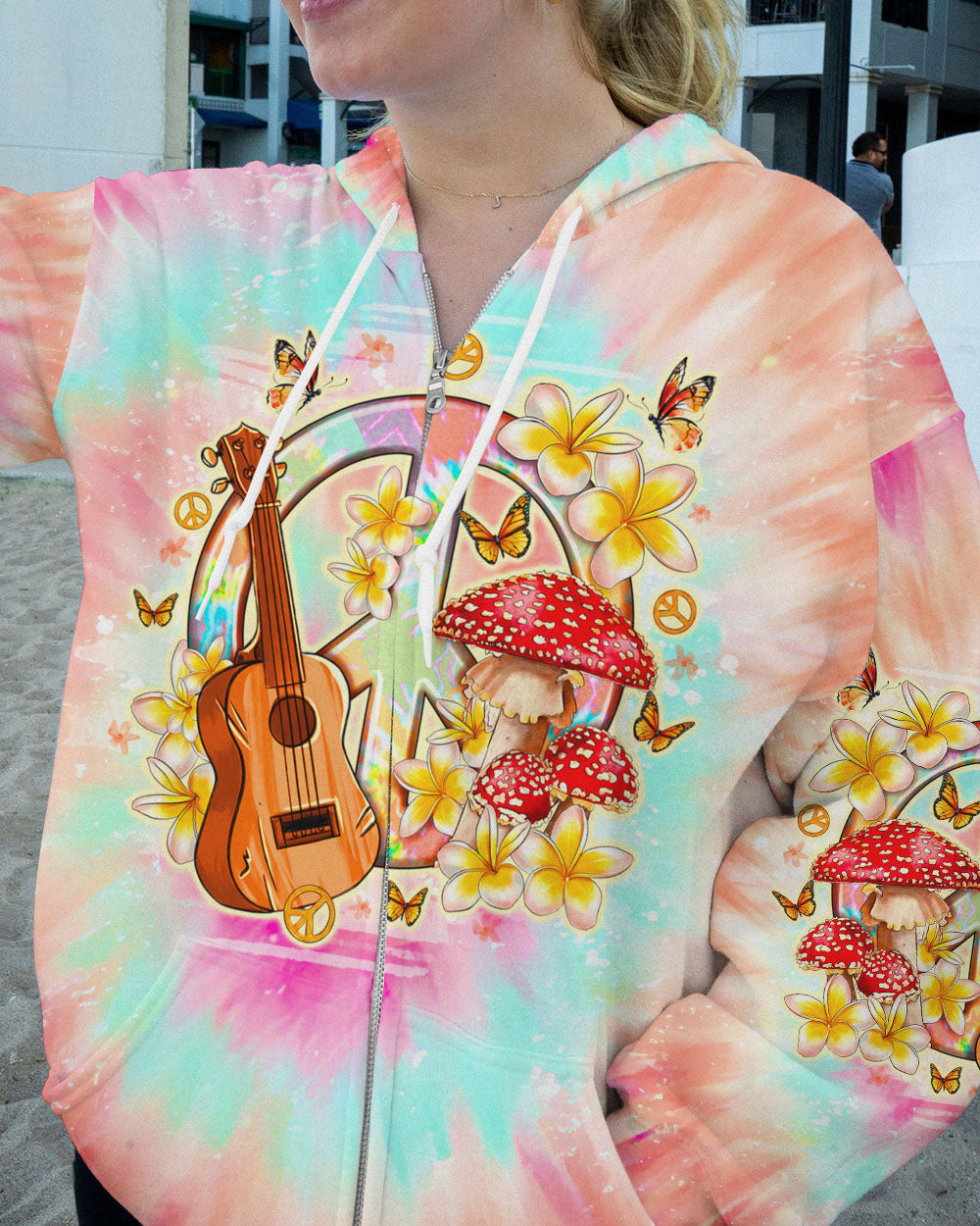 HIPPIE SOUL PEACE GUITAR TIE DYE ALL OVER PRINT - TLNO0212231