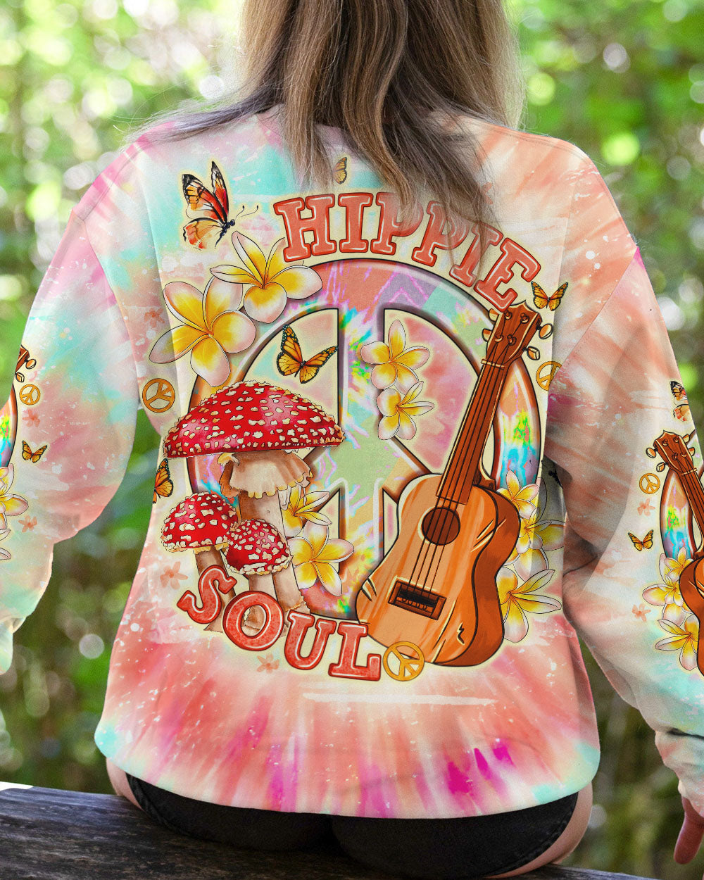 HIPPIE SOUL PEACE GUITAR TIE DYE ALL OVER PRINT - TLNO0212231