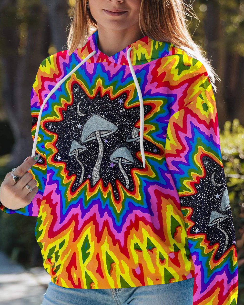 EAT MUSHROOMS SEE THE UNIVERSE TIE DYE ALL OVER PRINT - TLNO0308235