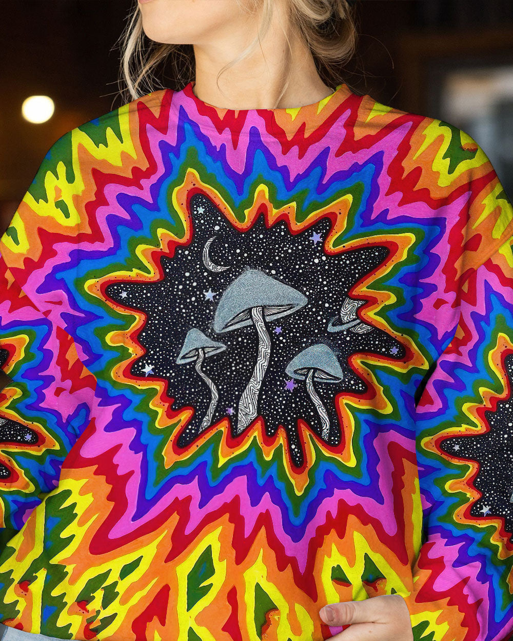 EAT MUSHROOMS SEE THE UNIVERSE TIE DYE ALL OVER PRINT - TLNO0308235