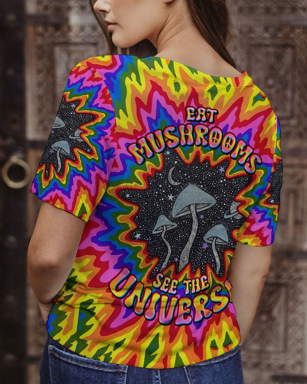 EAT MUSHROOMS SEE THE UNIVERSE TIE DYE ALL OVER PRINT - TLNO0308235