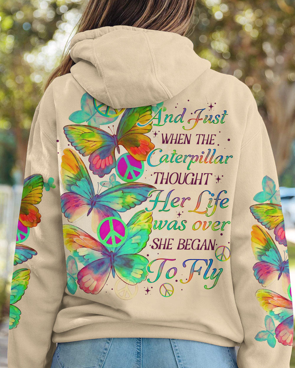SHE BEGAN TO FLY BUTTERFLY ALL OVER PRINT - TLNO0407232