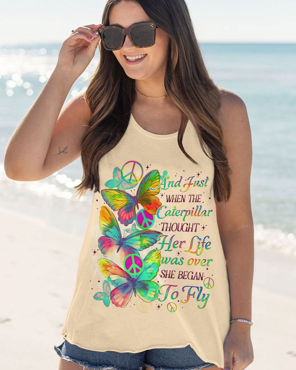 SHE BEGAN TO FLY BUTTERFLY ALL OVER PRINT - TLNO0407232