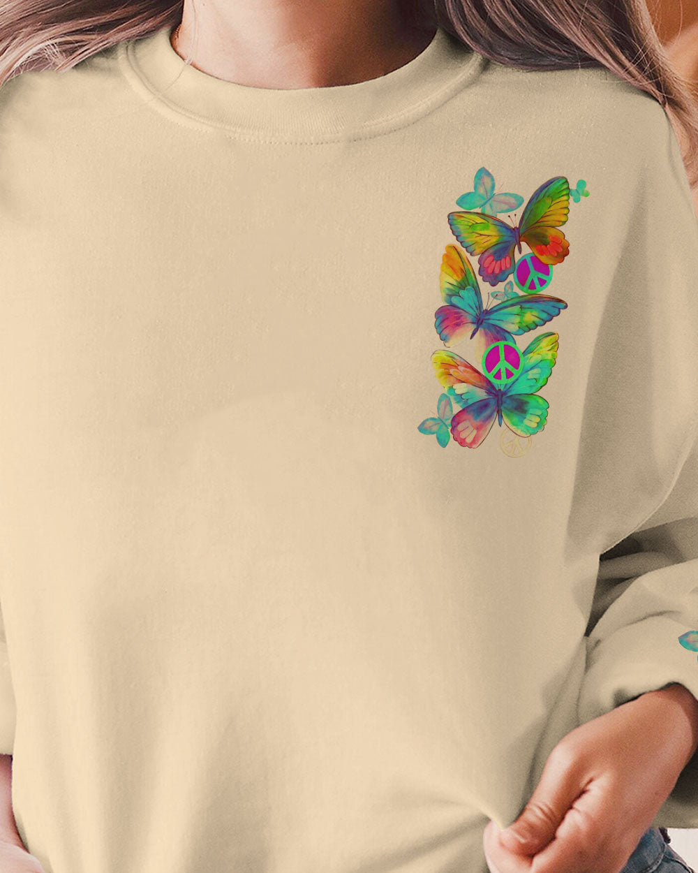 SHE BEGAN TO FLY BUTTERFLY ALL OVER PRINT - TLNO0407232