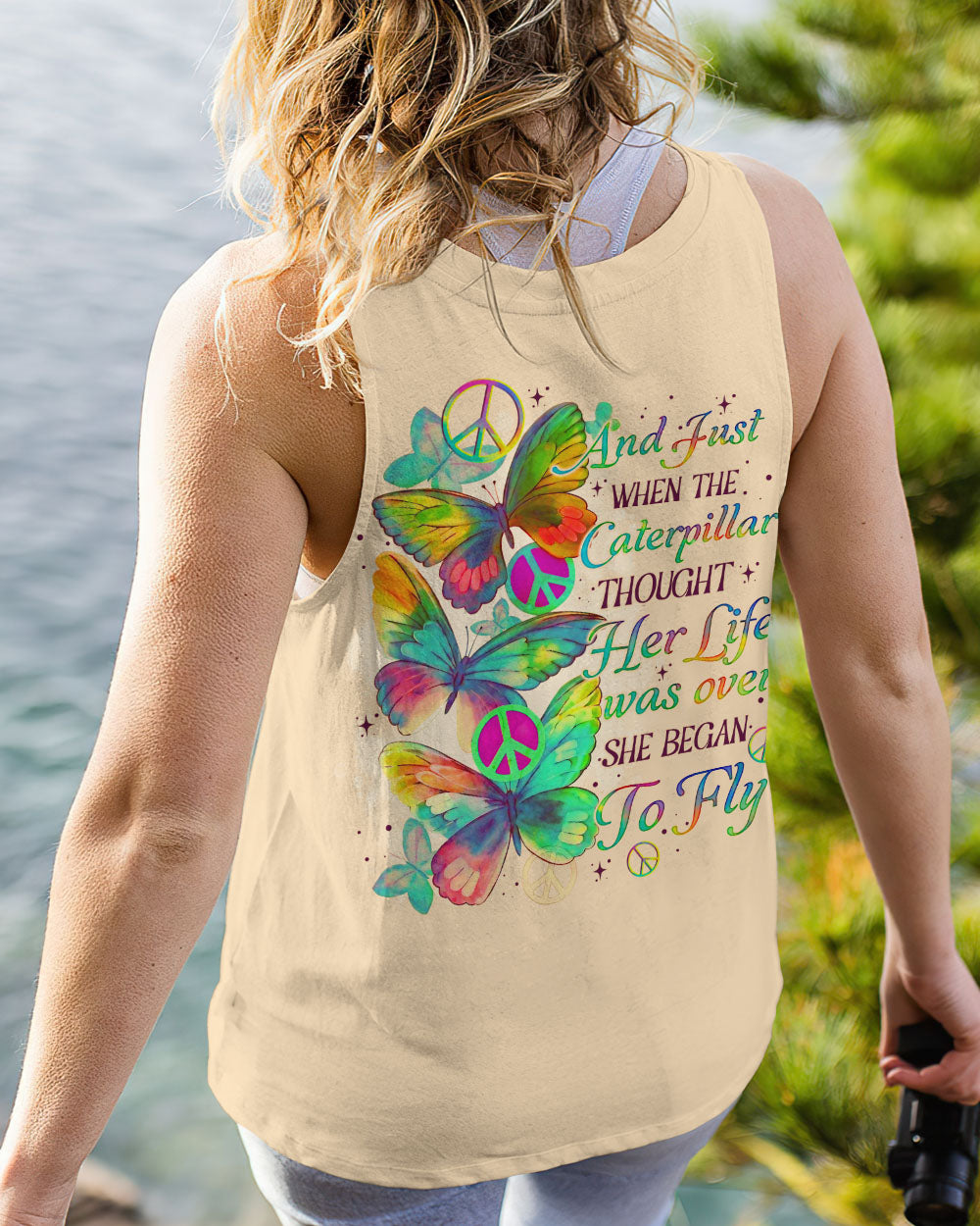 SHE BEGAN TO FLY BUTTERFLY ALL OVER PRINT - TLNO0407232