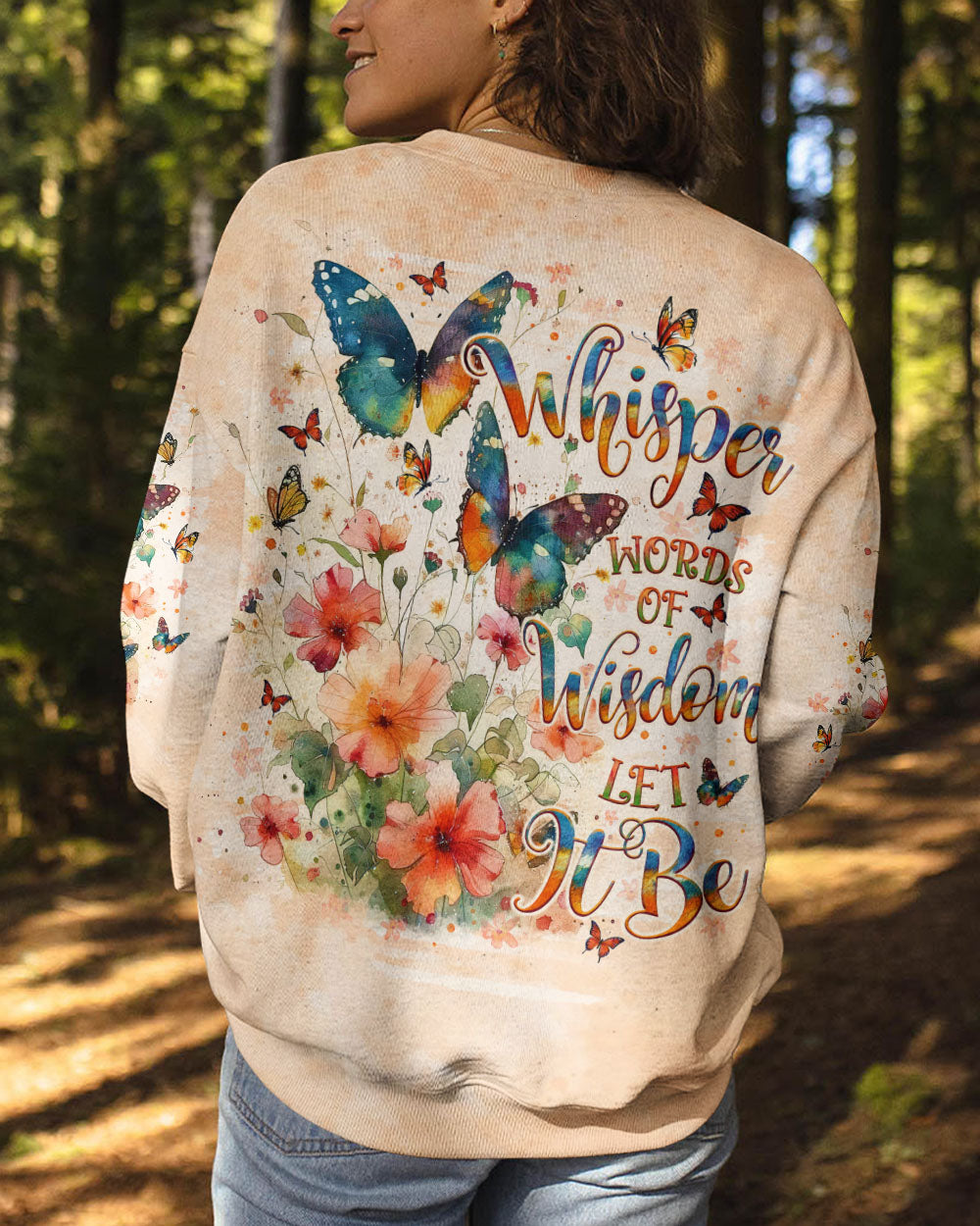 WHISPER WORDS OF WISDOM LET IT BE BUTTERFLY ALL OVER PRINT  - TLNO0411243