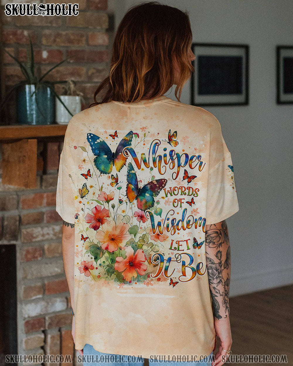 WHISPER WORDS OF WISDOM LET IT BE BUTTERFLY ALL OVER PRINT  - TLNO0411243