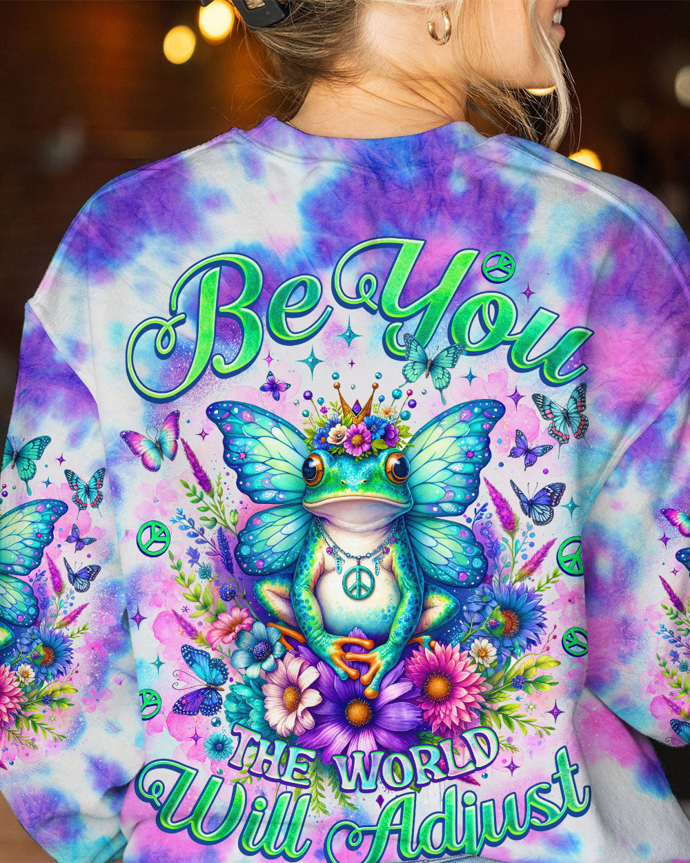 BE YOU THE WORLD WILL ADJUST FROG ALL OVER PRINT - TLNO0412231