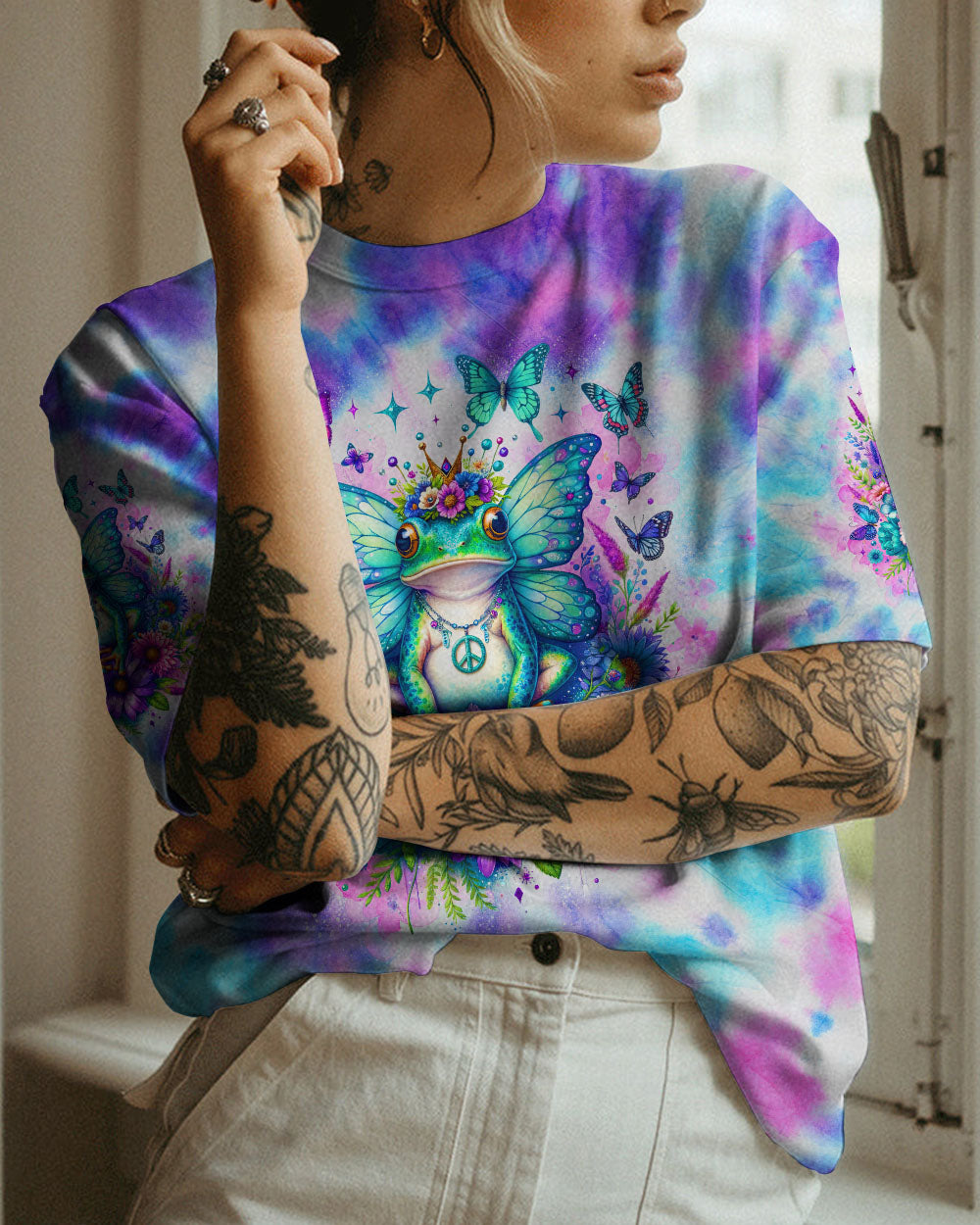 BE YOU THE WORLD WILL ADJUST FROG ALL OVER PRINT - TLNO0412231