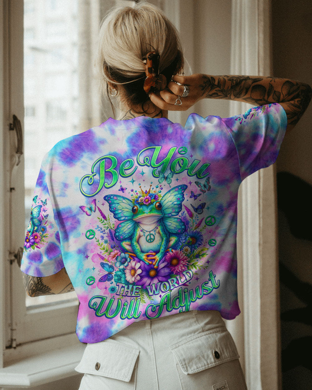 BE YOU THE WORLD WILL ADJUST FROG ALL OVER PRINT - TLNO0412231
