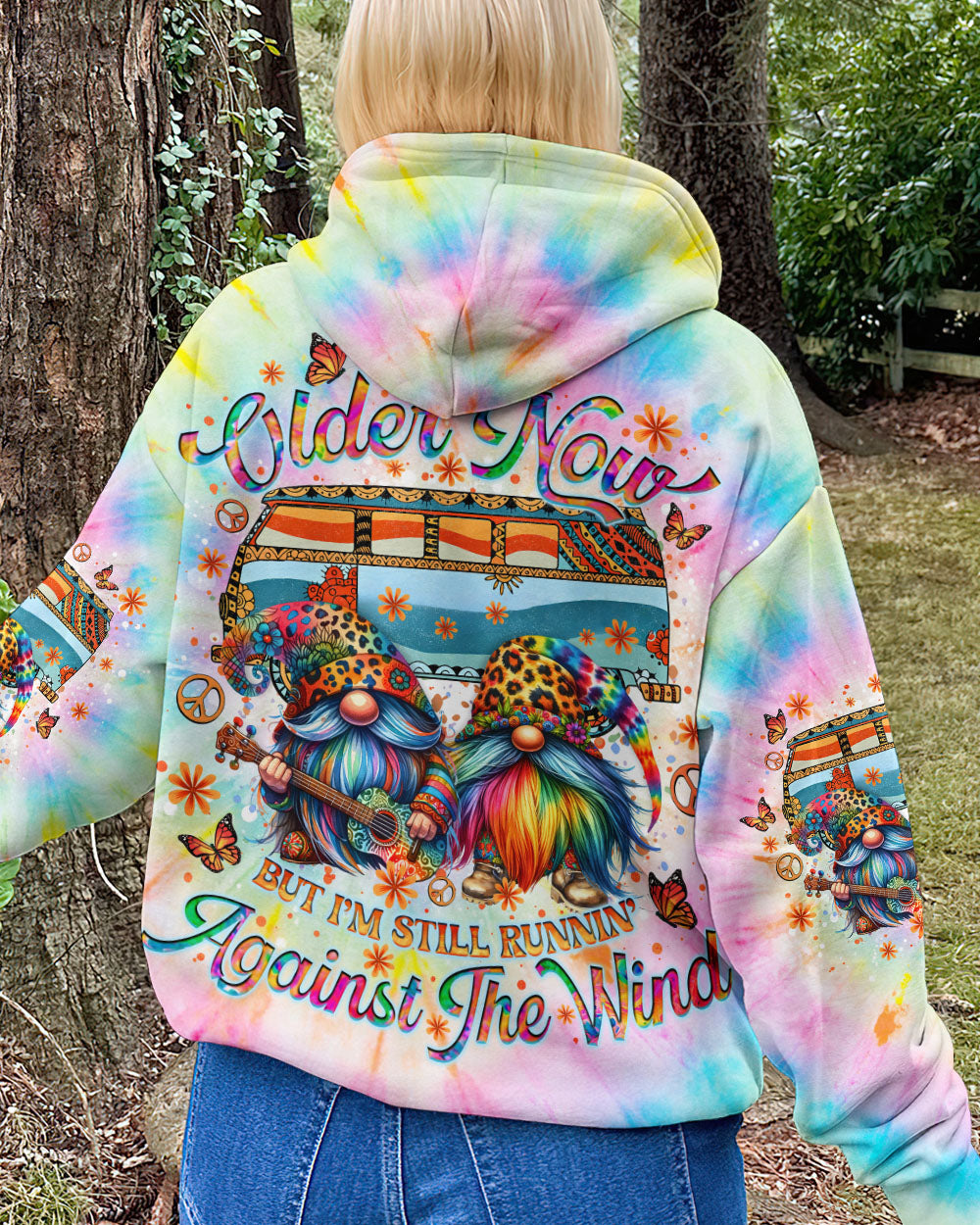 RUNNING AGAINST THE WIND GNOME TIE DYE ALL OVER PRINT - TLNO0412243