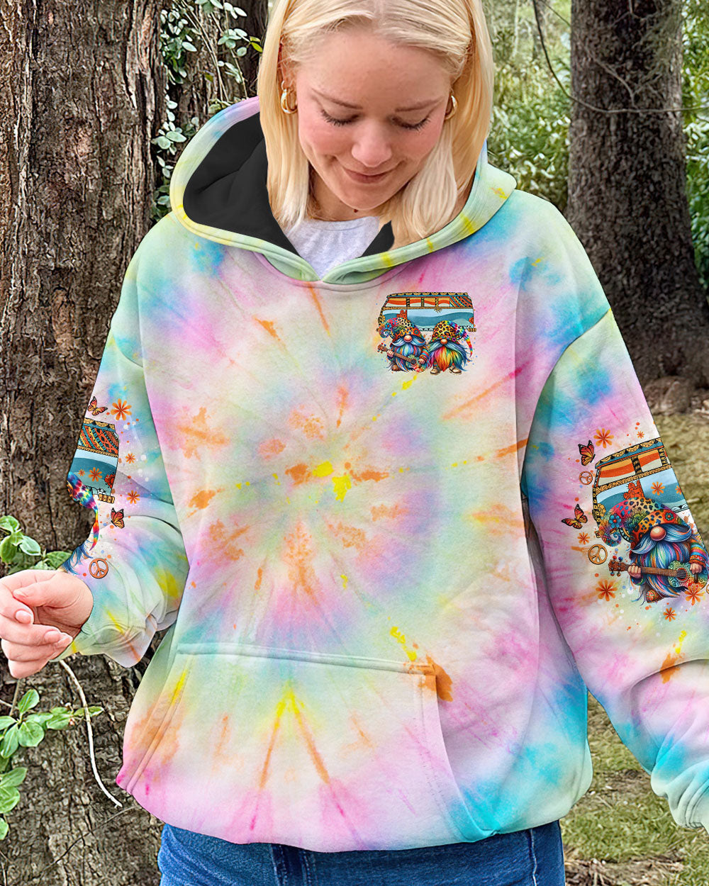 RUNNING AGAINST THE WIND GNOME TIE DYE ALL OVER PRINT - TLNO0412243