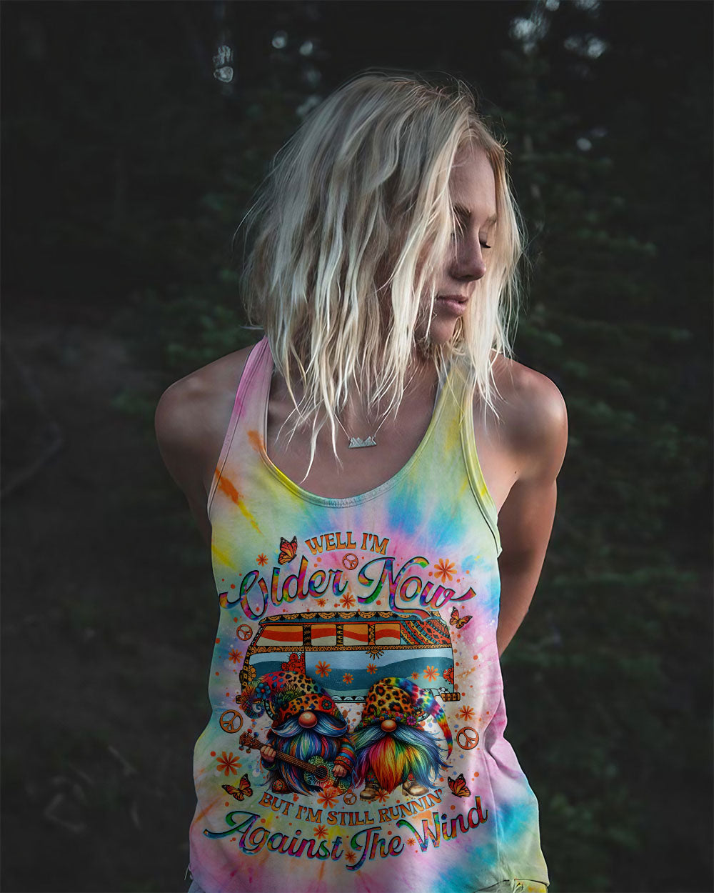 RUNNING AGAINST THE WIND GNOME TIE DYE ALL OVER PRINT - TLNO0412243