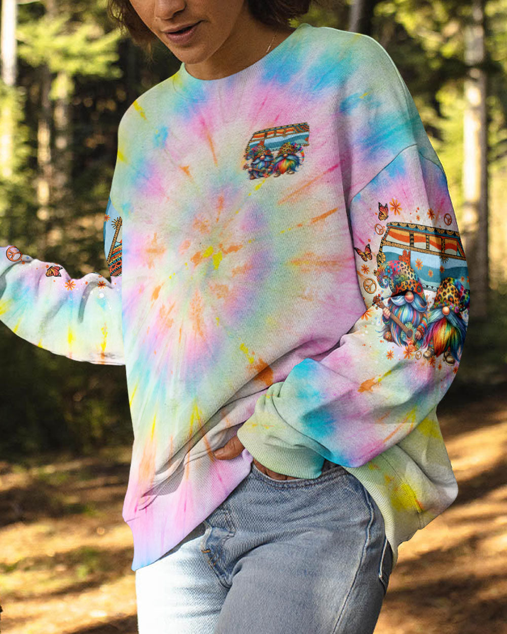 RUNNING AGAINST THE WIND GNOME TIE DYE ALL OVER PRINT - TLNO0412243