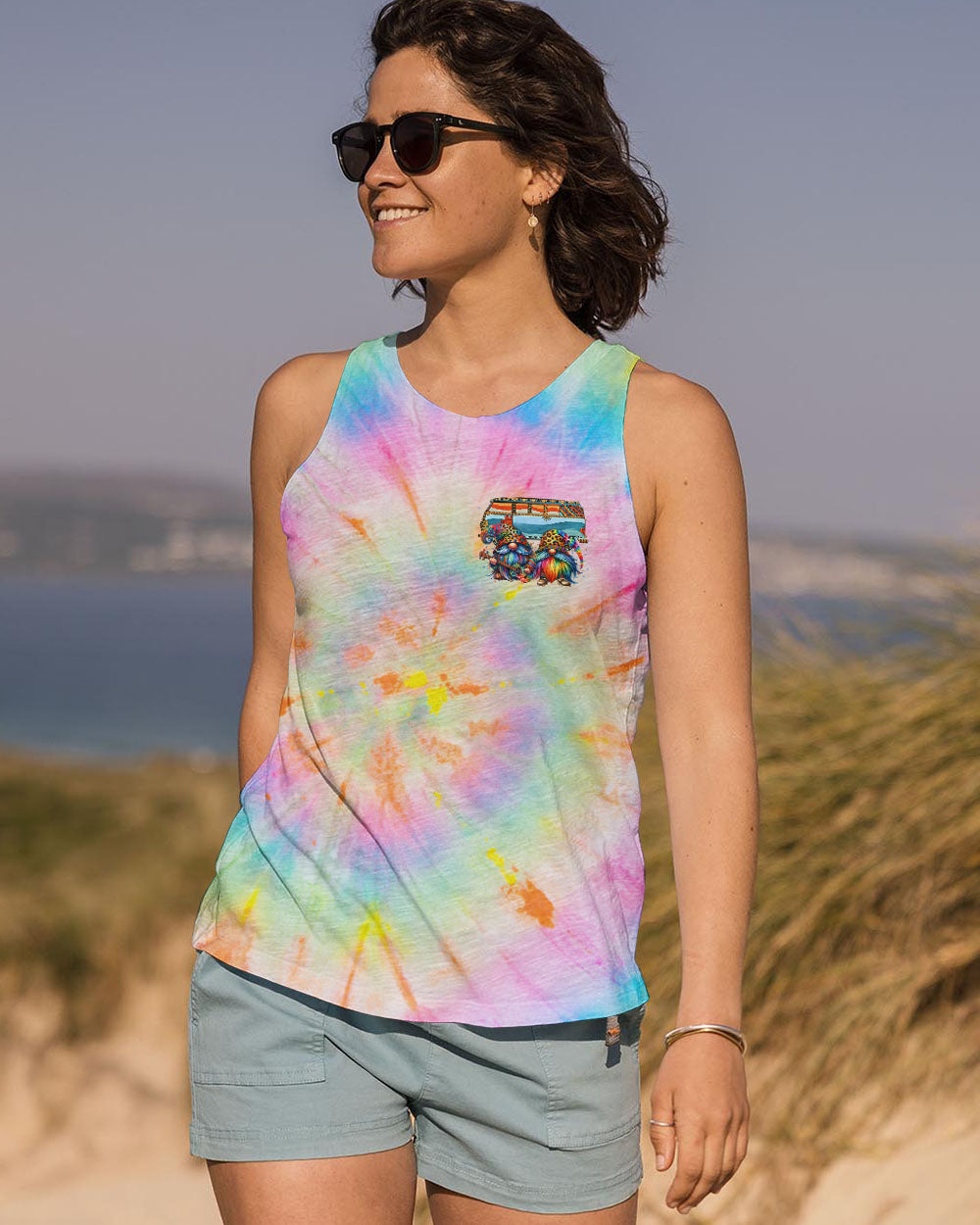 RUNNING AGAINST THE WIND GNOME TIE DYE ALL OVER PRINT - TLNO0412243