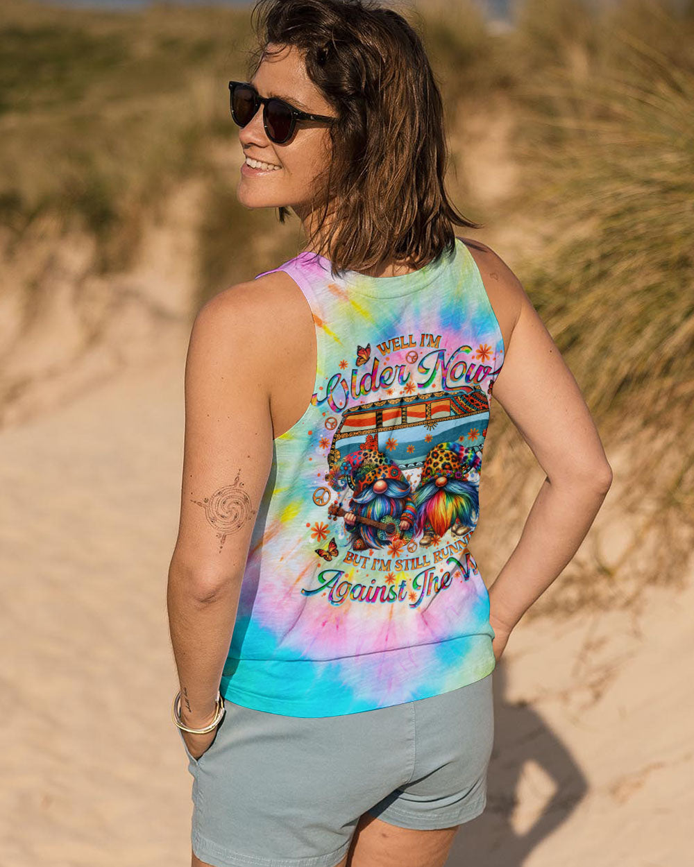 RUNNING AGAINST THE WIND GNOME TIE DYE ALL OVER PRINT - TLNO0412243