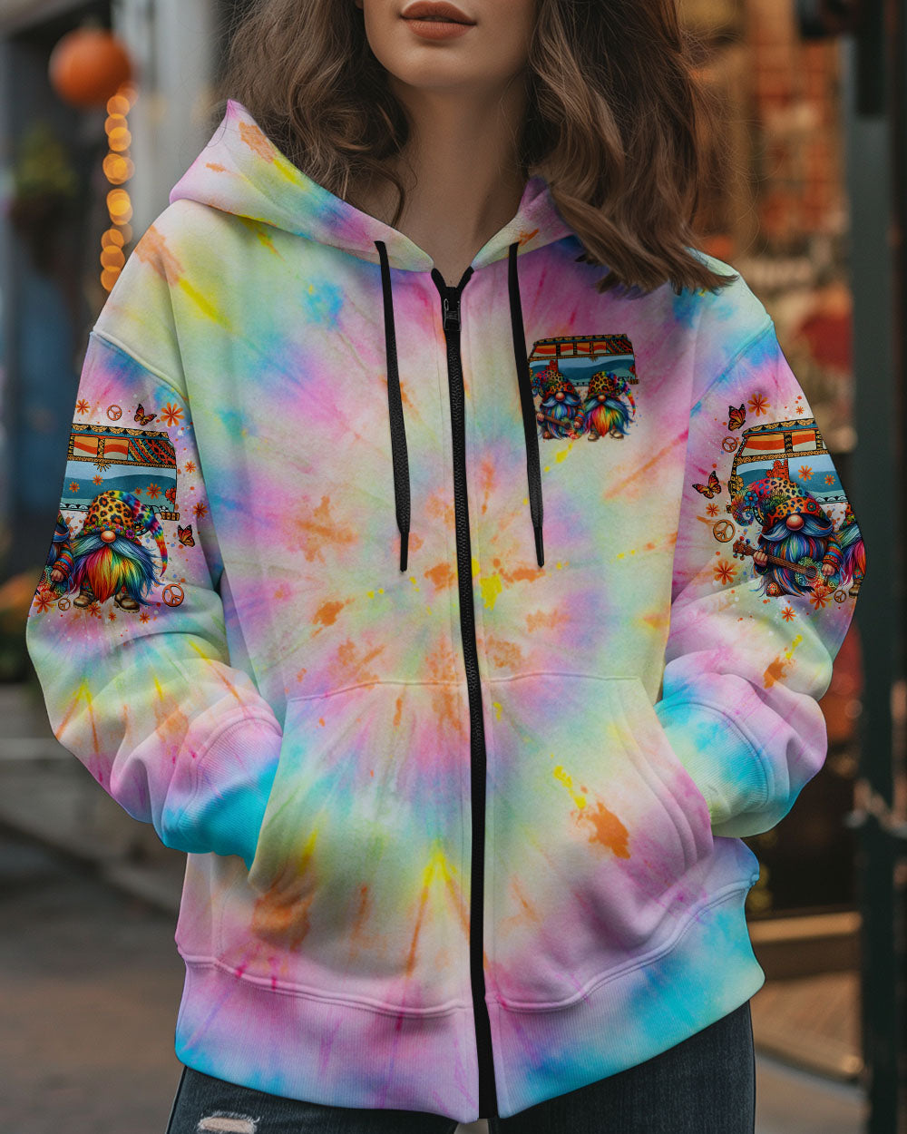 RUNNING AGAINST THE WIND GNOME TIE DYE ALL OVER PRINT - TLNO0412243