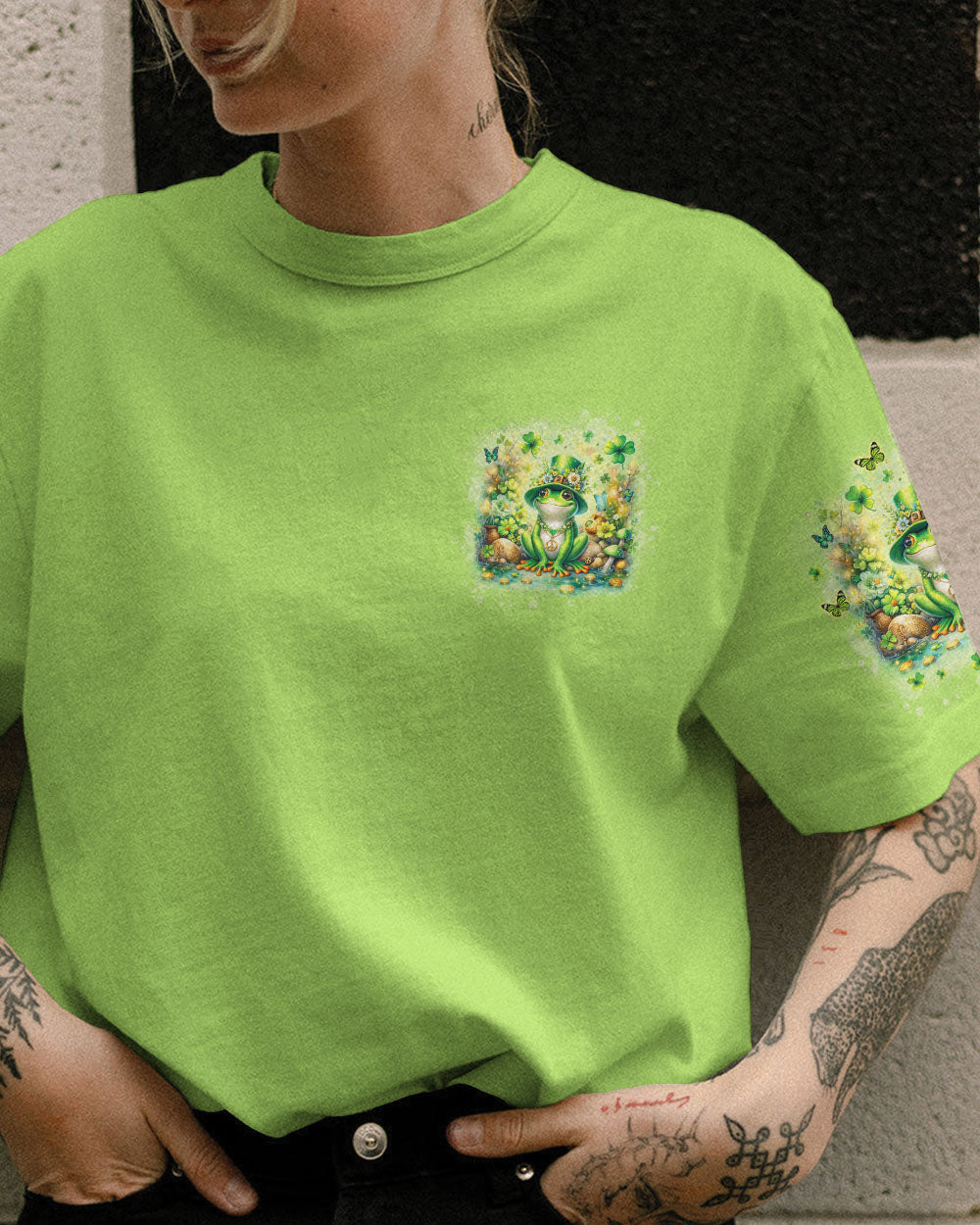 BE YOU THE WORLD WILL ADJUST FROG PATRICK'S DAY ALL OVER PRINT - TLNO0501241