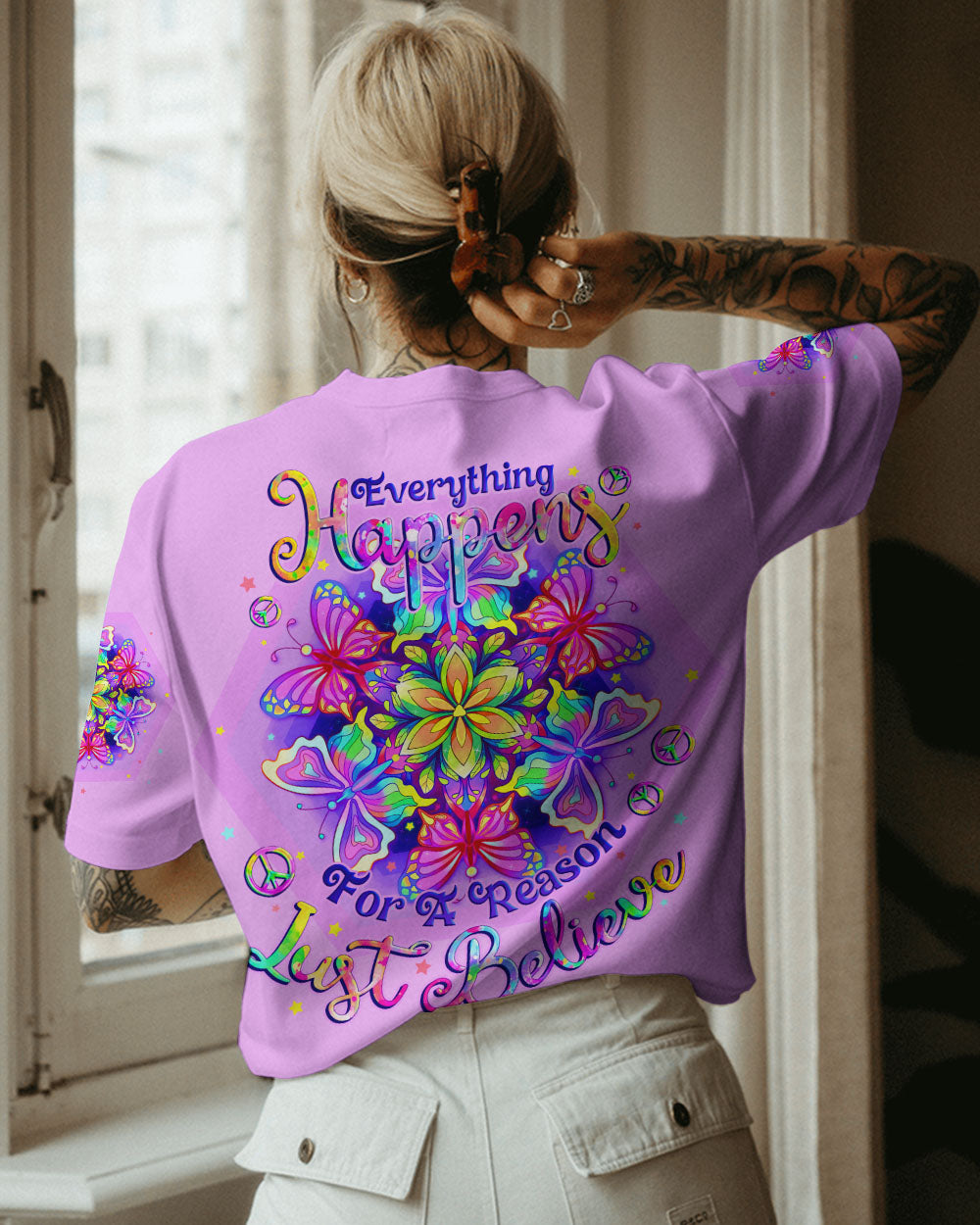 JUST BELIEVE BUTTERFLY ALL OVER PRINT - TLNO0509231