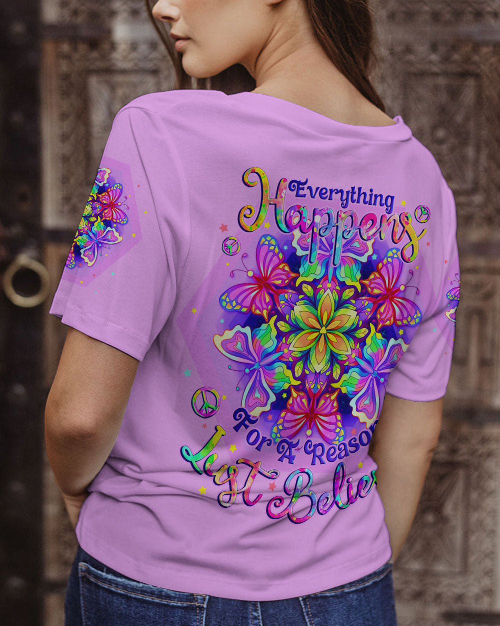 JUST BELIEVE BUTTERFLY ALL OVER PRINT - TLNO0509231