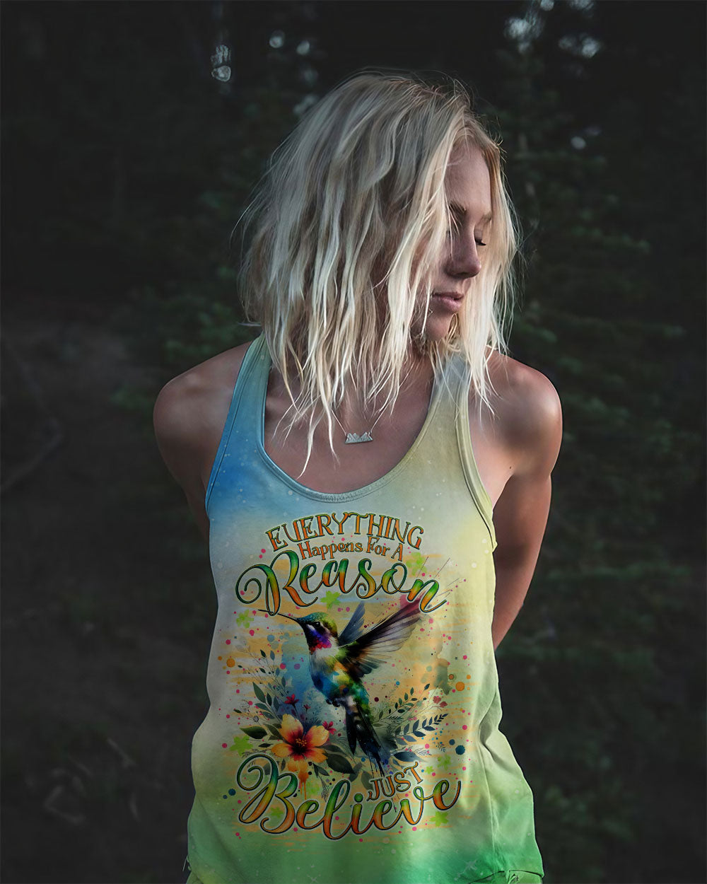 JUST BELIEVE HUMMINGBIRD ALL OVER PRINT - TLNO0606241