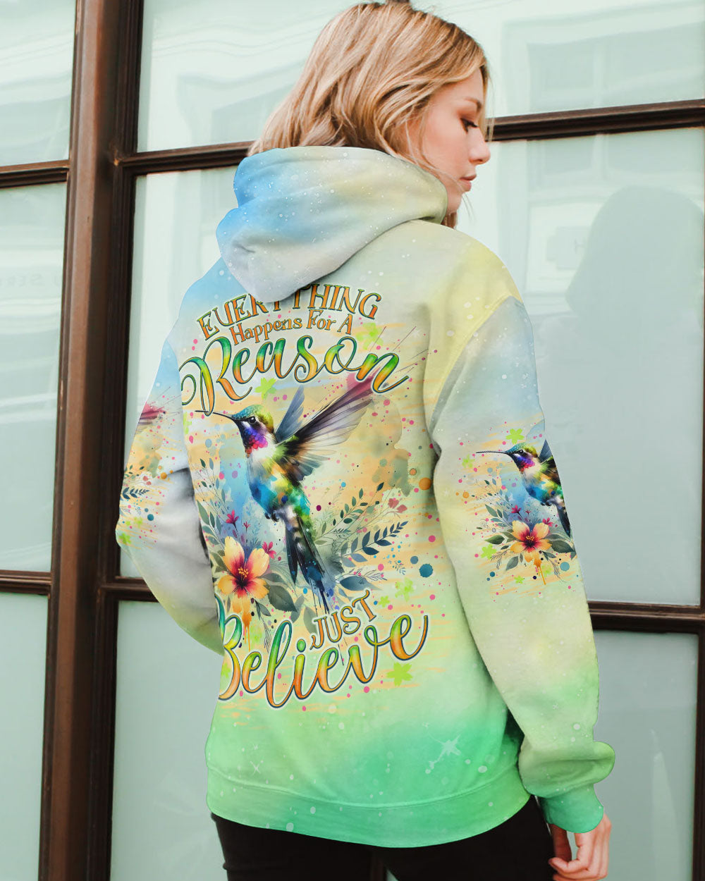 JUST BELIEVE HUMMINGBIRD ALL OVER PRINT - TLNO0606241