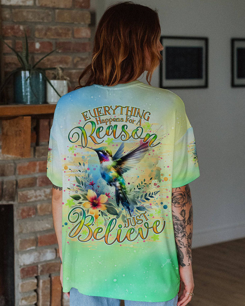 JUST BELIEVE HUMMINGBIRD ALL OVER PRINT - TLNO0606241