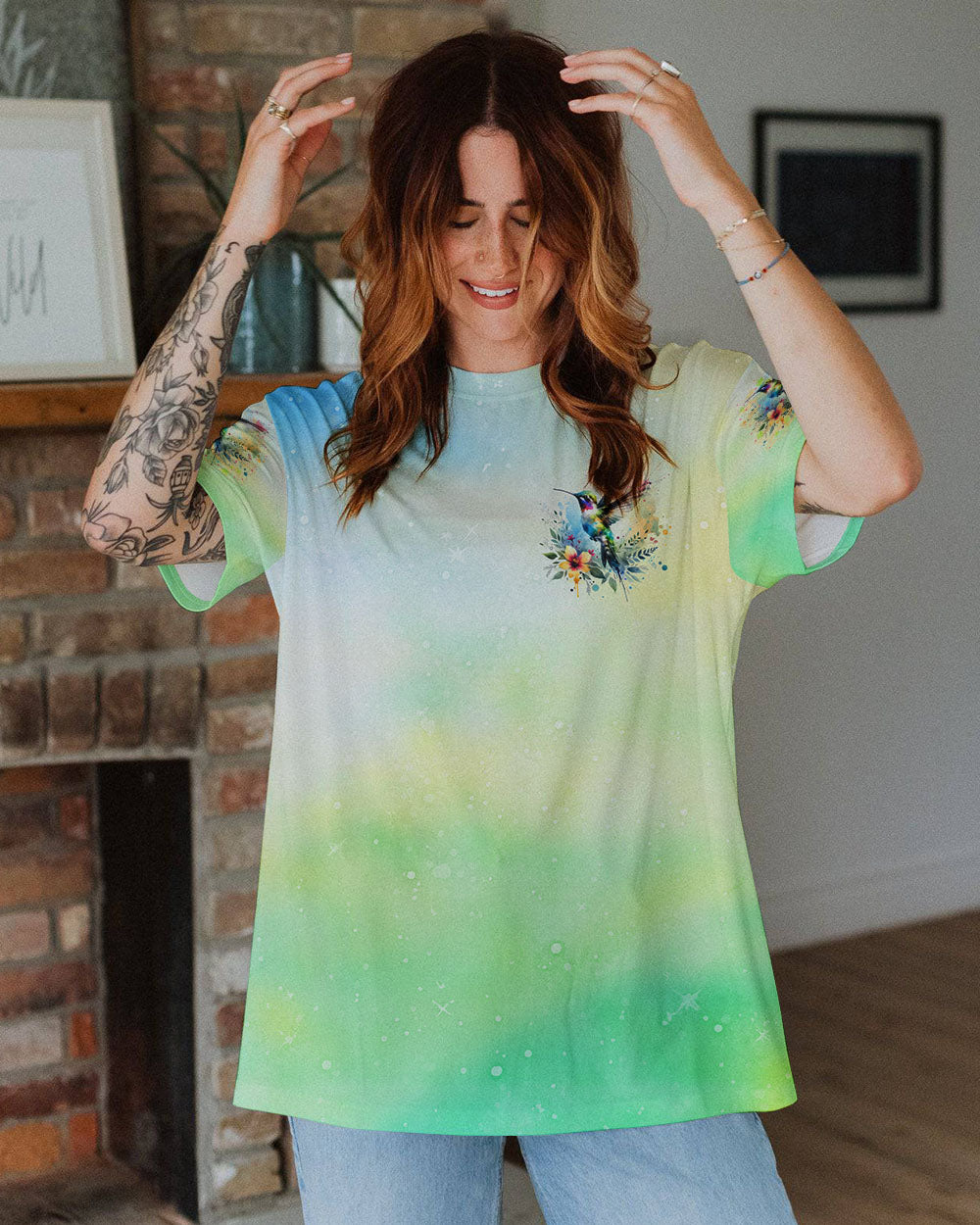 JUST BELIEVE HUMMINGBIRD ALL OVER PRINT - TLNO0606241